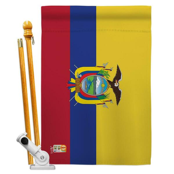Cosa 28 x 40 in. Ecuador Flags of the World Nationality Impressions Decorative Vertical House Flag Set CO4120304